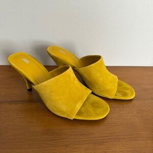 Zara Suede Heeled Mules